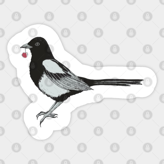 Magpie Sticker by Karroart